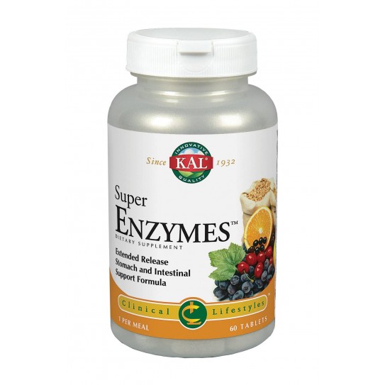 Super Enzymes, 60 Comprimidos bicapa acción prolongada