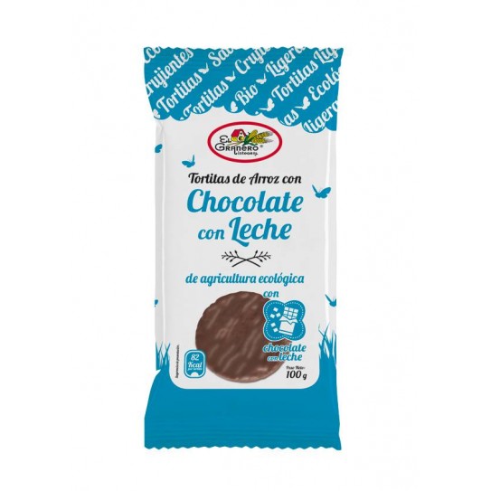 El Granero Integral TORTAS DE ARROZ CON CHOCOLATE CON LECHE BIO, 100 g