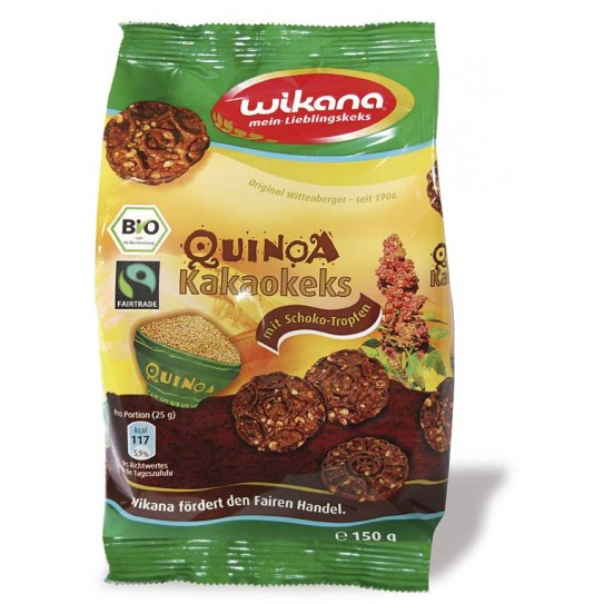 Wikana GALLETAS DE QUINOA CON GOTAS CHOCOLATE, 150 g