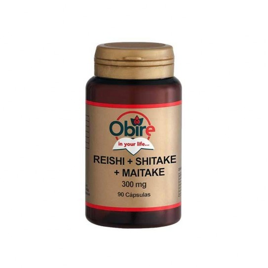 Obire Reishi, shitake, mitake 300 mg. 90 cáp
