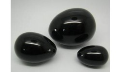 Pack huevos vaginales de Obsidiana con agujero (3 tamaños)