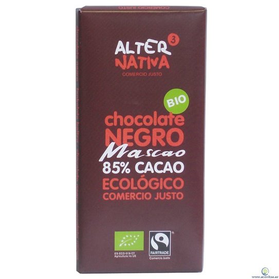 CHOCOLATE 85% CACAO MASCAO BIO COMERCIO JUSTO, 80gr